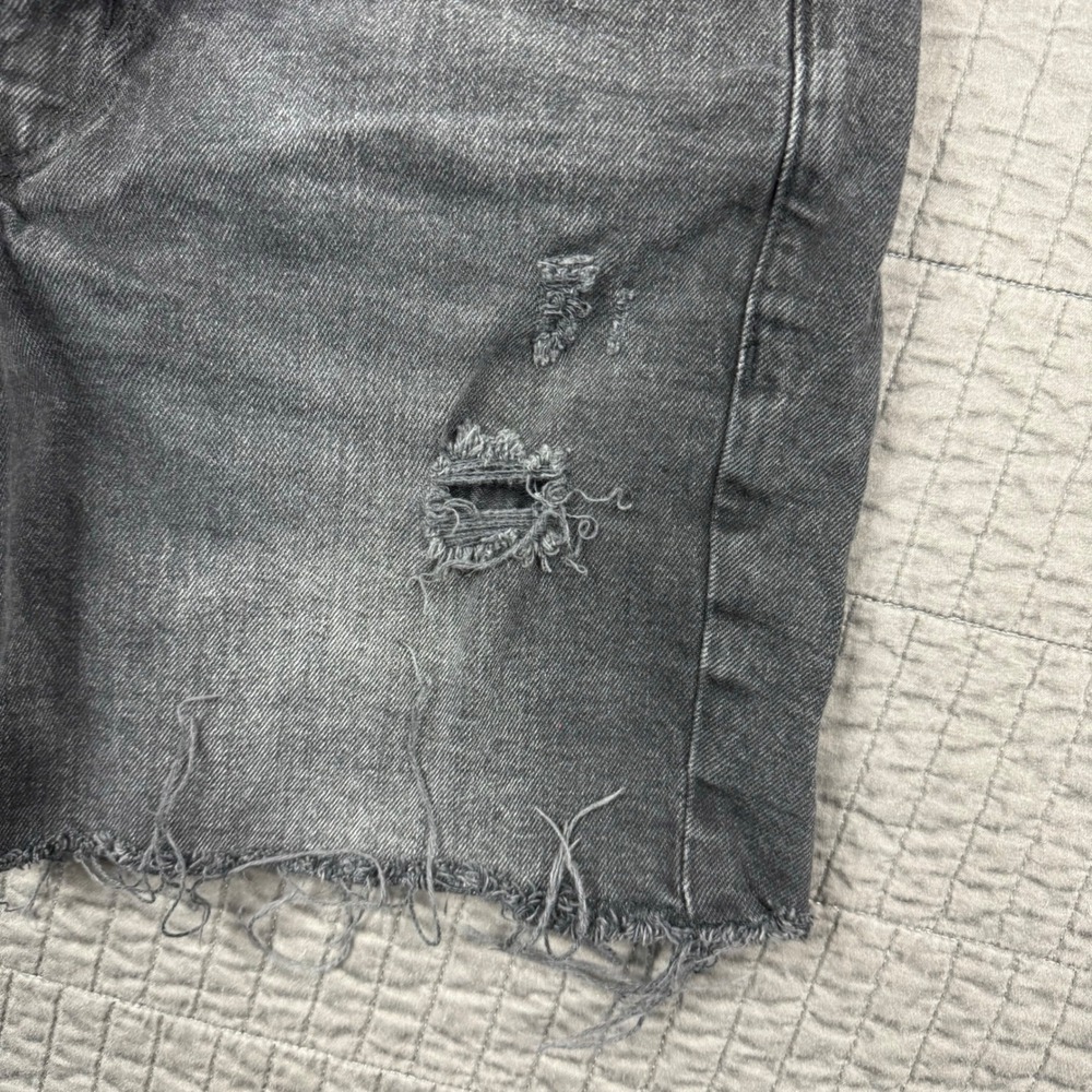 Mid Rise Loose Denim Jean Shorts Jorts Women 4 Black Long 6" Inseam Baggy Y2K - Picture 3 of 11